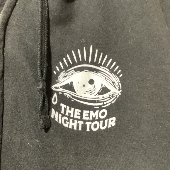 Emo Night Tour Y2K Black Zip Up Hoodie Sweatshirt - Picture 2 of 5